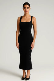 Geribde midi bodycon jurk - Ava