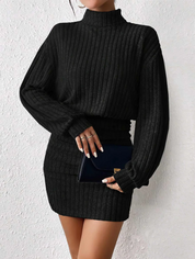Geribde coljurk dames met tailleaccent – Clara