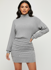 Geribde coljurk dames met tailleaccent – Clara