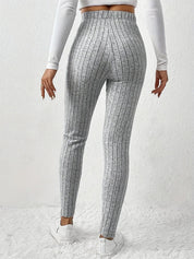 Geribde dames legging met hoge taille – Heritage