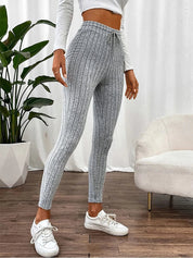 Geribde dames legging met hoge taille – Heritage