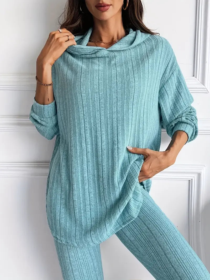 Geribde knit dames lounge set – Camden