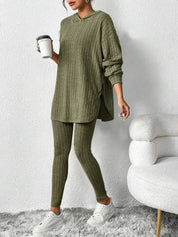 Geribde knit dames lounge set – Camden