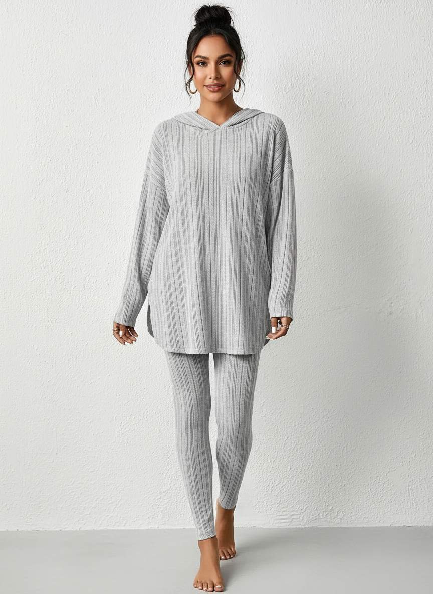 Geribde knit dames lounge set – Camden