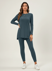 Geribde lounge set dames met stretch – Noa