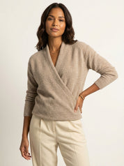 Geribde overslag trui met V-hals – Maëlle