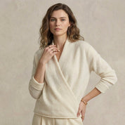 Geribde overslag trui met V-hals – Maëlle