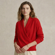 Geribde overslag trui met V-hals – Maëlle