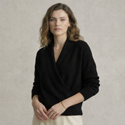 Geribde overslag trui met V-hals – Maëlle