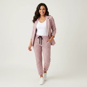 Geruit damespak met blazer en pantalon – Montana