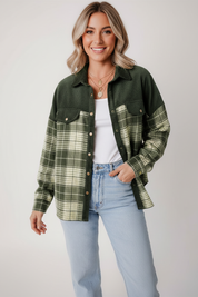 Geruite corduroy overshirt dames