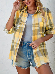 Geruite dames flannel blouse – Meadow