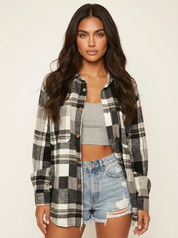 Geruite dames flannel blouse – Meadow