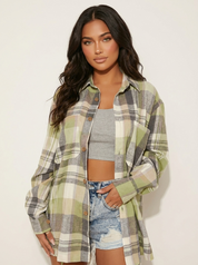 Geruite dames flannel blouse – Meadow