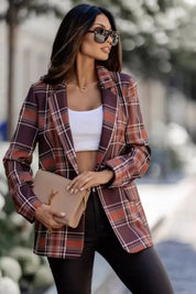 Geruite dames blazer met elegante pasvorm – Madison
