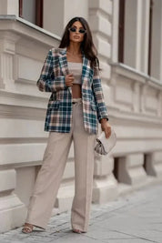 Geruite dames blazer met elegante pasvorm – Madison