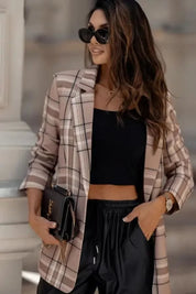 Geruite dames blazer met elegante pasvorm – Madison