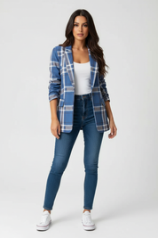 Geruite dames blazer met elegante pasvorm – Madison