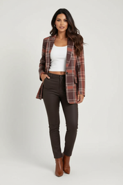 Geruite dames blazer met elegante pasvorm – Madison