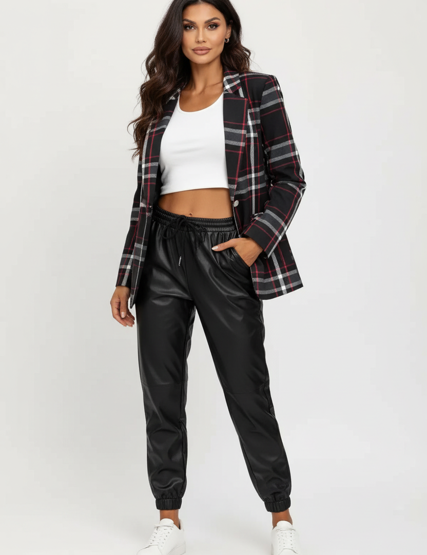 Checked women's blazer with an elegant fit – Madison