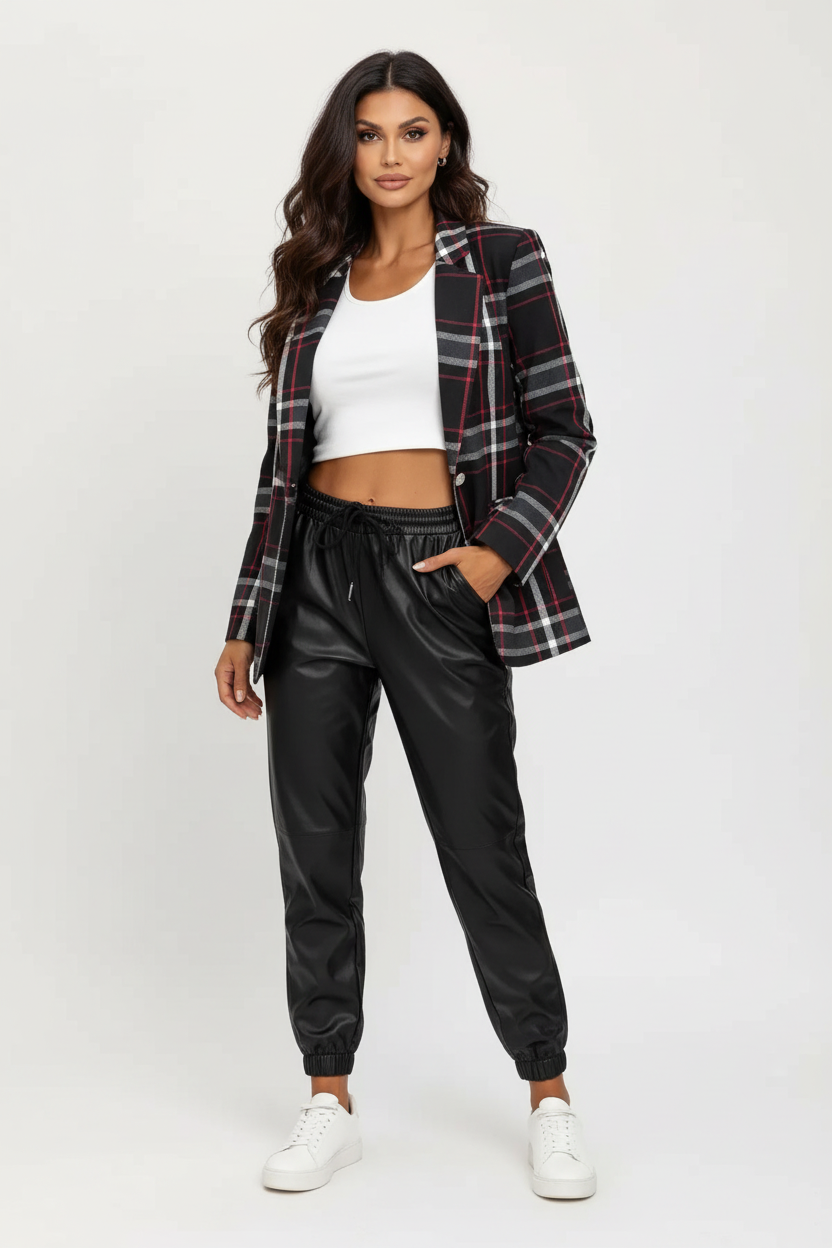 Geruite dames blazer met elegante pasvorm – Madison