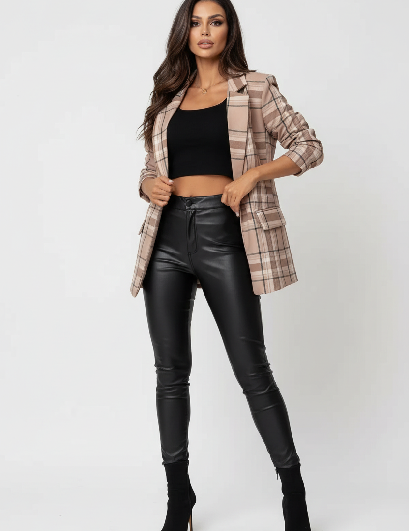 Checked women's blazer with an elegant fit – Madison