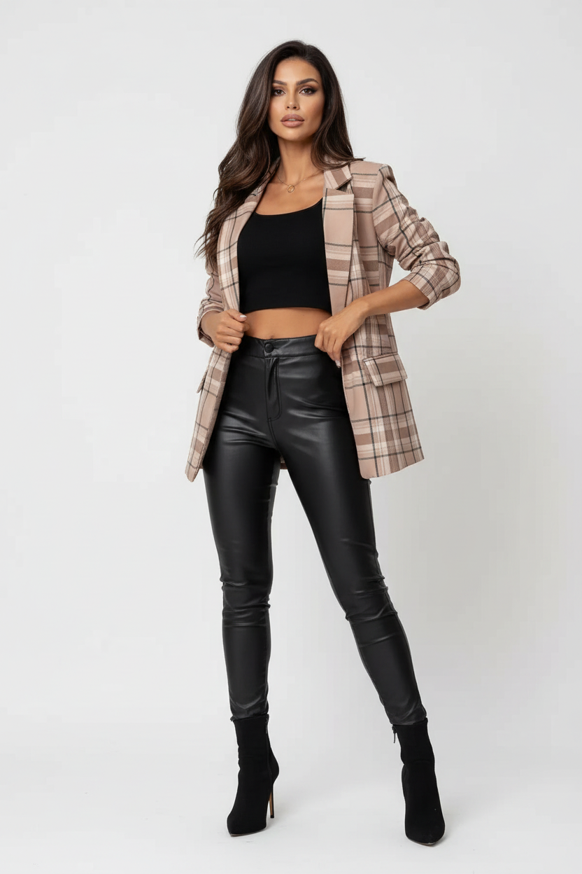 Geruite dames blazer met elegante pasvorm – Madison