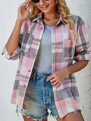 Geruite dames flannel blouse – Meadow