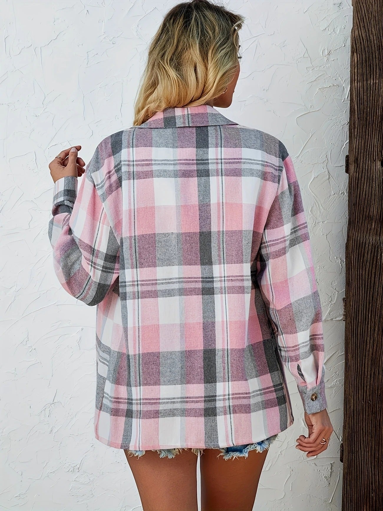 Geruite dames flannel blouse – Meadow
