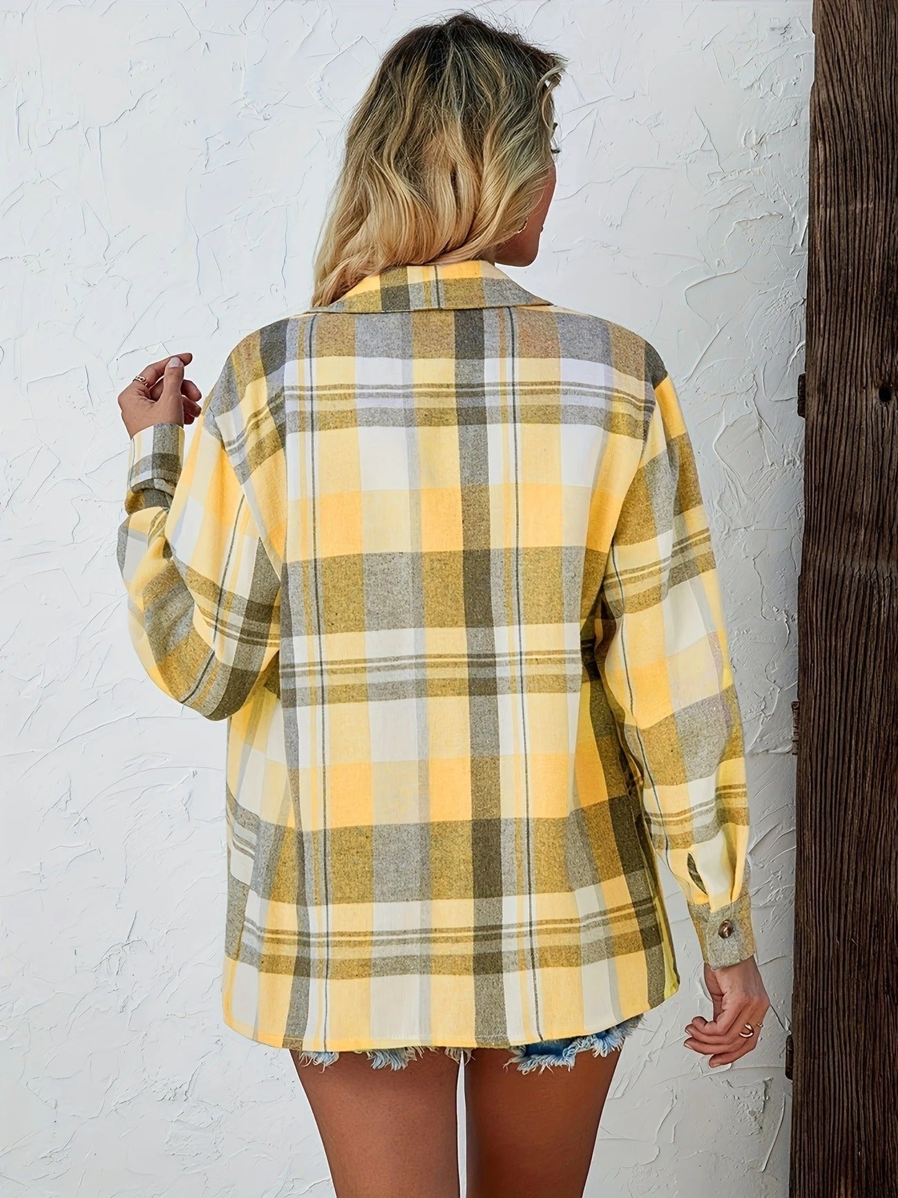 Geruite dames flannel blouse – Meadow