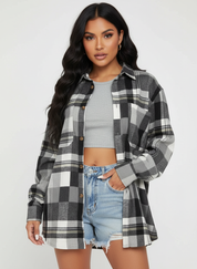 Geruite dames flannel blouse – Meadow