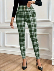 Geruite dameslegging met hoge taille – Sofia