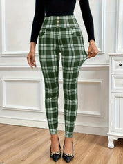 Geruite dameslegging met hoge taille – Sofia