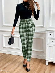 Geruite dameslegging met hoge taille – Sofia