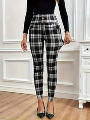 Geruite dameslegging met hoge taille – Sofia