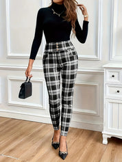 Geruite dameslegging met hoge taille – Sofia