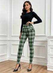 Geruite dameslegging met hoge taille – Sofia