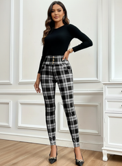 Geruite dameslegging met hoge taille – Sofia