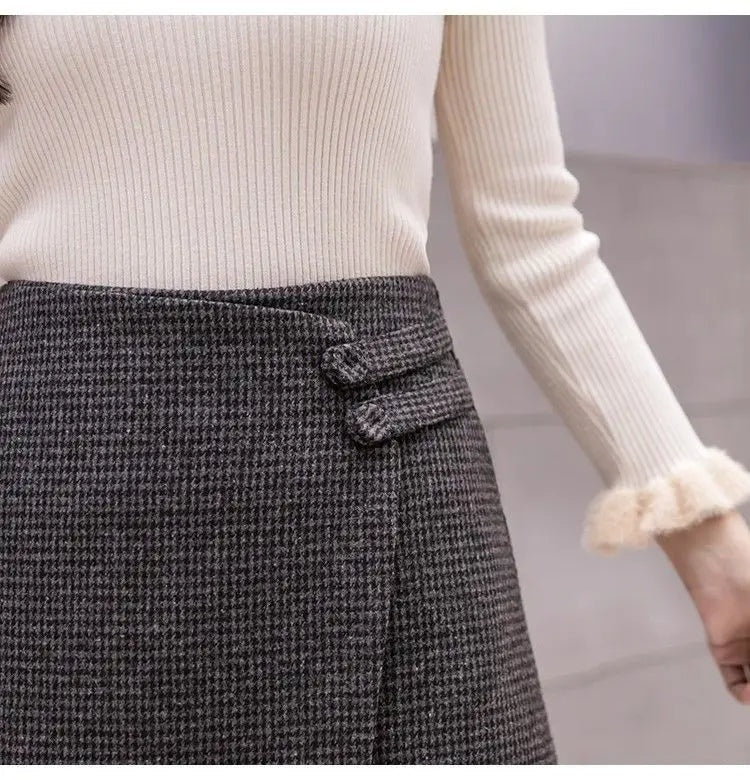 Geruite dames skort met overslag – Kensington