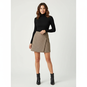 Geruite dames skort met overslag – Kensington