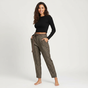 Geruite pantalon met hoge taille – Maribel
