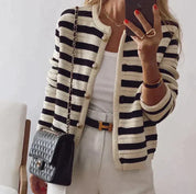 Gestreept dames vest met knopen – Béatrice