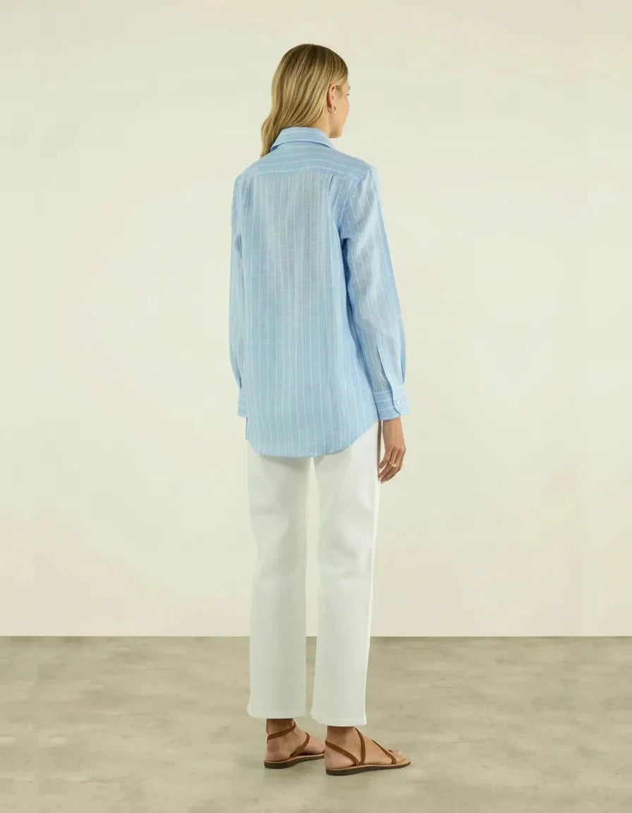 Gestreepte Linnenmix Blouse – Fleur