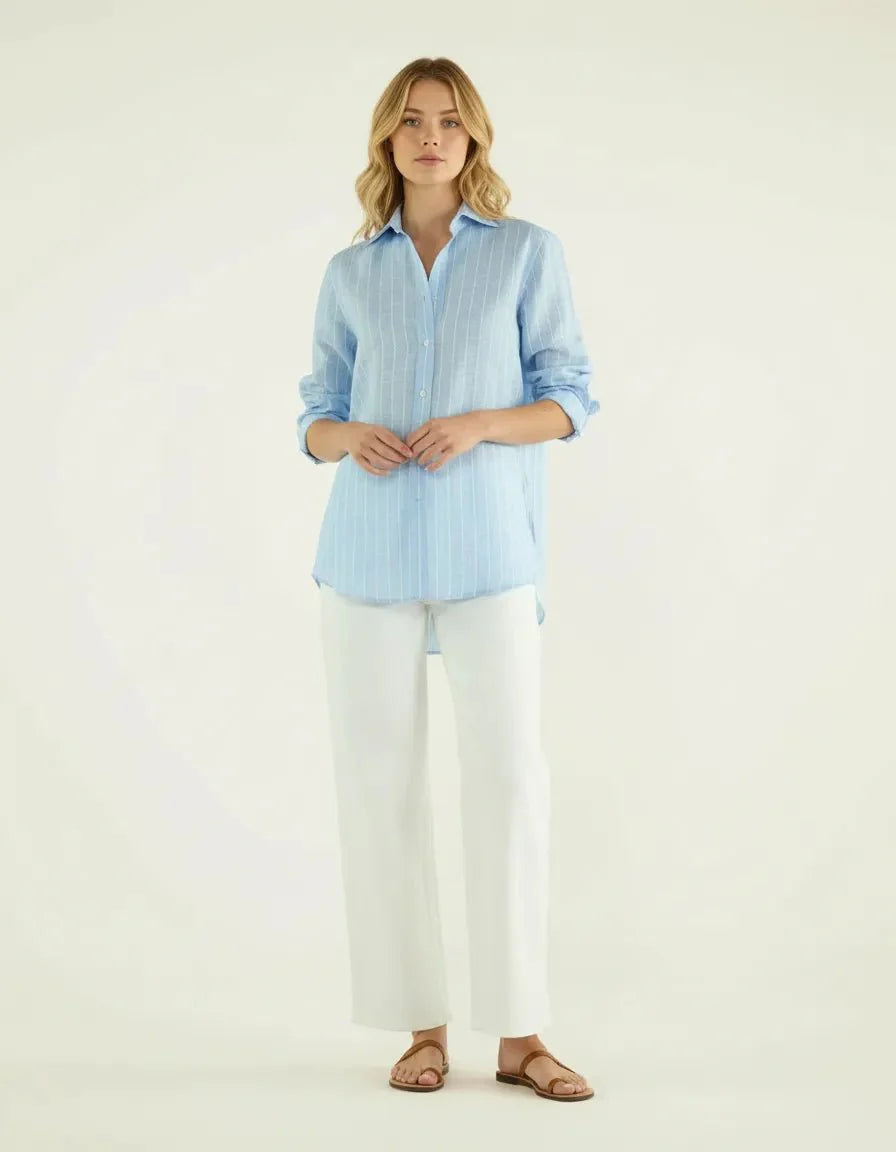 Gestreepte Linnenmix Blouse – Fleur