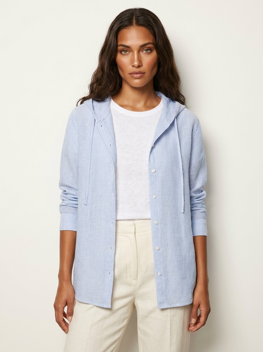 Gestreepte blouse met capuchon - Lotte