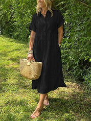 Gestreepte midi blousejurk - Céline