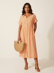 Gestreepte midi blousejurk - Céline