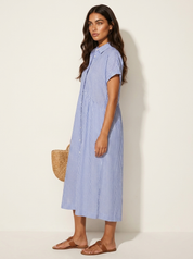Gestreepte midi blousejurk - Céline