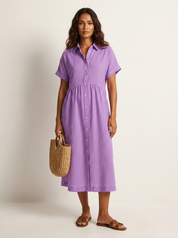 Gestreepte midi blousejurk - Livia