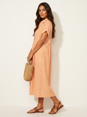 Gestreepte midi blousejurk - Livia